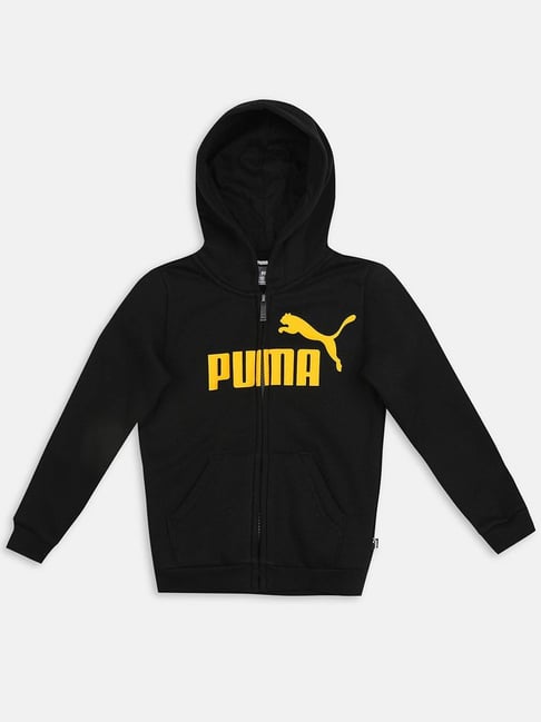 Black and on sale gold pumas hoodie