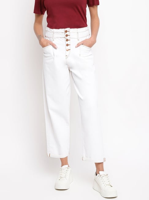 Tales & Stories White Mid Rise Jeans