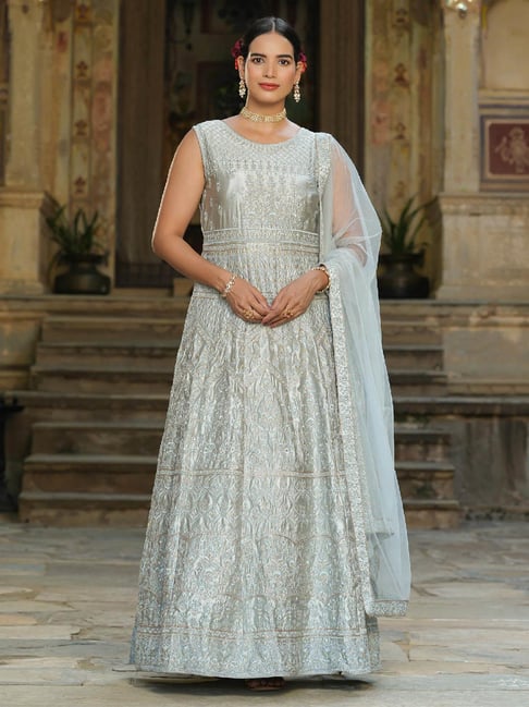 Grey ethnic outlet gown