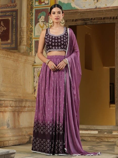 Buy HALFSAREE STUDIO Purple Party wear Heavy designer Net Lehenga Choli  Online at Best Prices in India - JioMart.