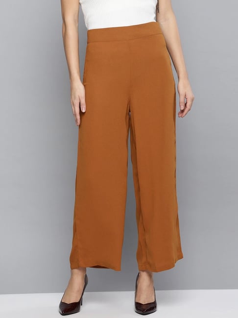 Marie Claire Trousers and Pants  Buy Marie Claire Women Casual Tan Colour  Solid Regular Trousers Online  Nykaa Fashion