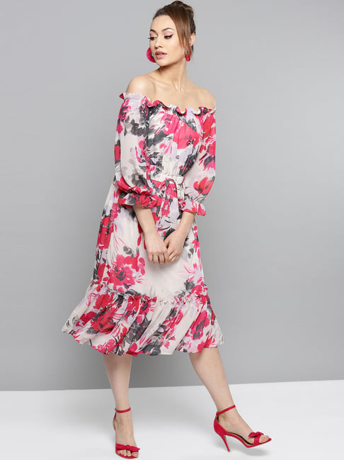 Rare White Floral Print A-Line Dress-picture-23