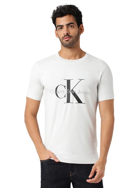 Calvin Klein Jeans Cirrus Grey Logo Slim Fit T-Shirt