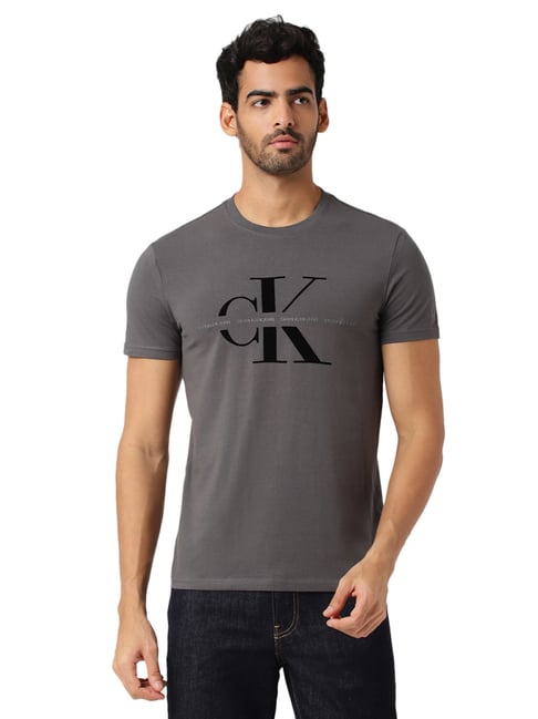 Calvin Klein Jeans Industrial Grey Logo Slim Fit T-Shirt