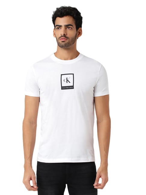 Calvin Klein Jeans Bright White Logo Slim Fit T-Shirt