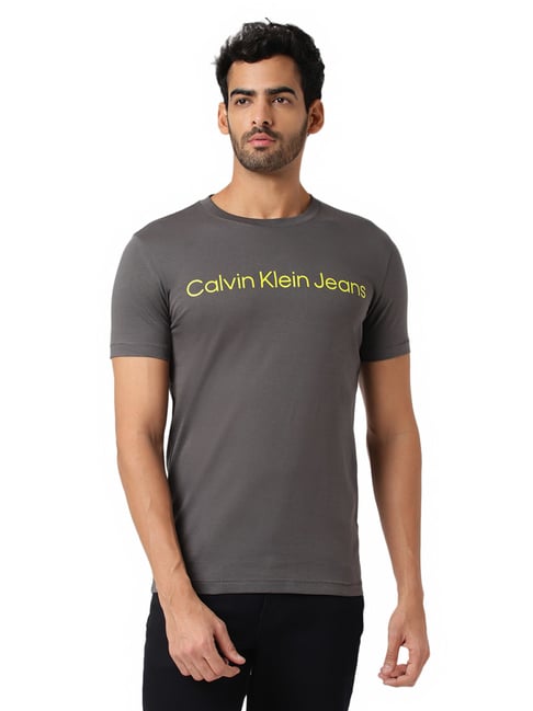 Calvin Klein Jeans Industrial Grey Logo Slim Fit T-Shirt