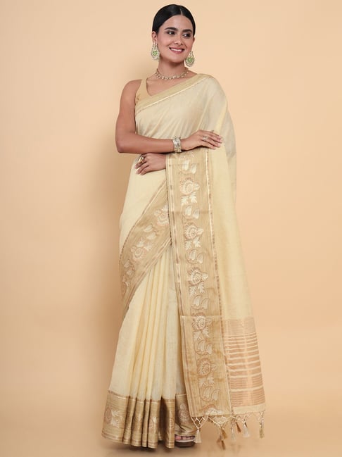 Buy Fashionkiosks Women Cotton Hand Print Kerala Kasavu Saree Online at  Best Prices in India - JioMart.