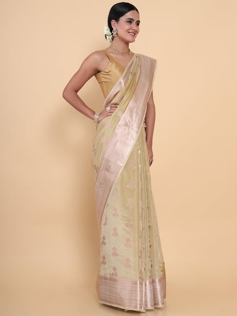 Kerala Kasavu Saree with embroidery work – www.kosigam.com