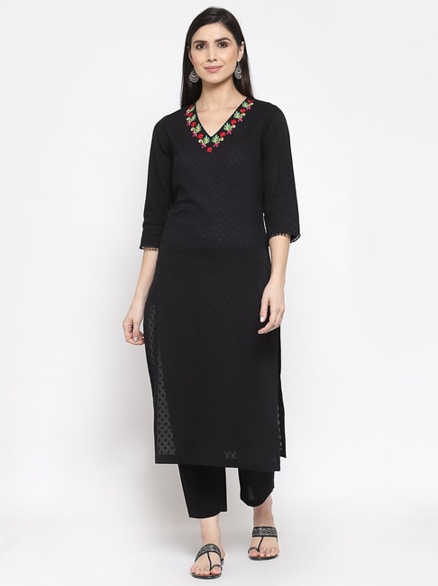 Indian Women Black Printed Cotton Kurta Kurti Ethnic Top Tunic Pakistani  Dress | eBay