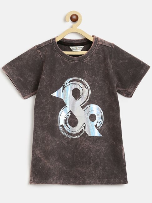 Tales & Stories Kids Brown Cotton Printed T-Shirt-picture-27