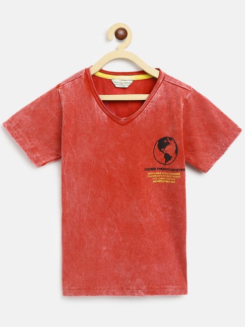 Tales & Stories Kids Rust Cotton Printed T-Shirt-picture-10