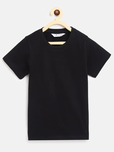 Tales & Stories Kids Black Cotton Regular Fit T-Shirt