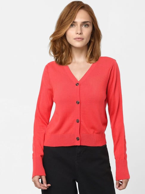 Vero Moda Red Regular Fit Cardigan