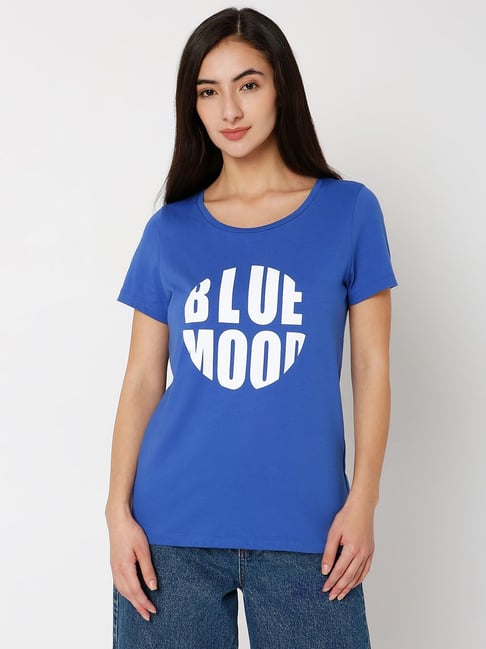 Vero Moda Blue Graphic Print T-Shirt