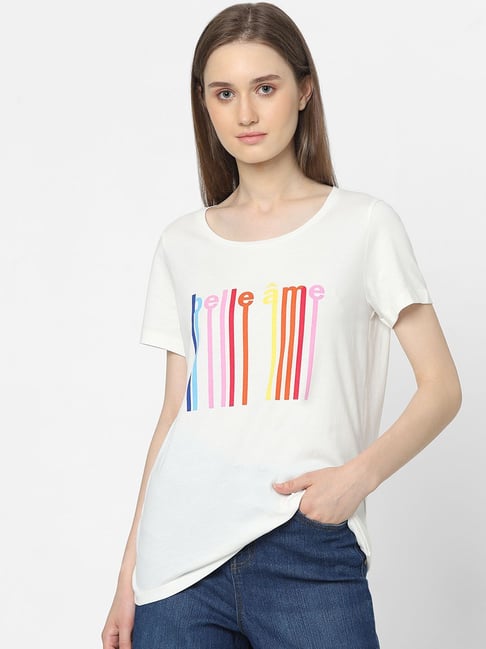 Vero Moda White Printed T-Shirt