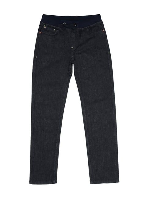 Allen Solly Junior Black Cotton Regular Fit Jeans