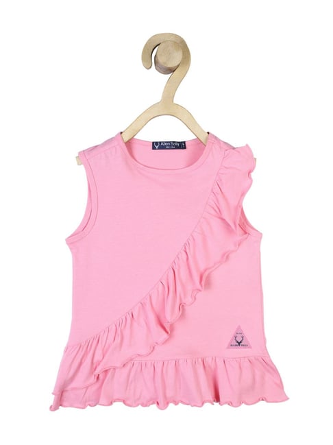 Allen Solly Junior Pink Cotton Regular Fit Top