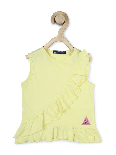 Allen Solly Junior Yellow Cotton Regular Fit Top