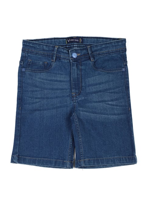 Allen Solly Junior Blue Cotton Regular Fit Shorts