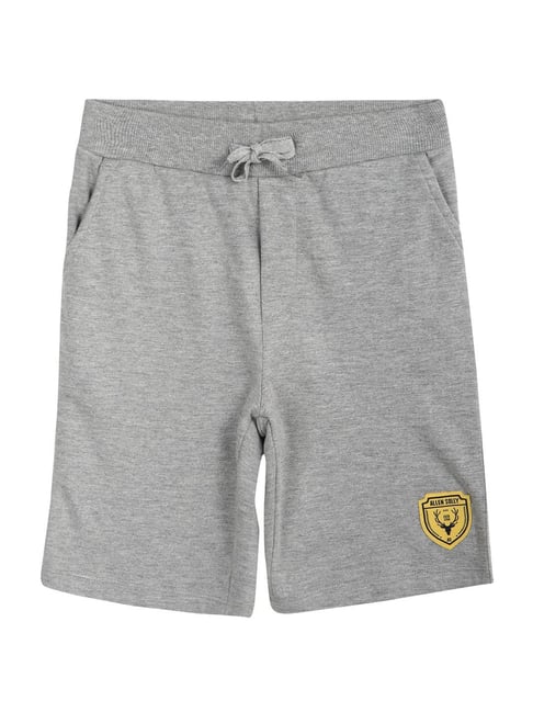 Allen Solly Junior Grey Cotton Regular Fit Shorts