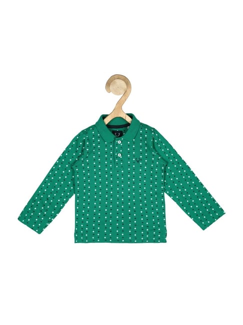 Allen Solly Junior Green Cotton Printed Full Sleeves T-Shirt