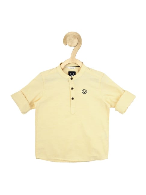 Allen Solly Junior Yellow Cotton Regular Fit Full Sleeves Shirt