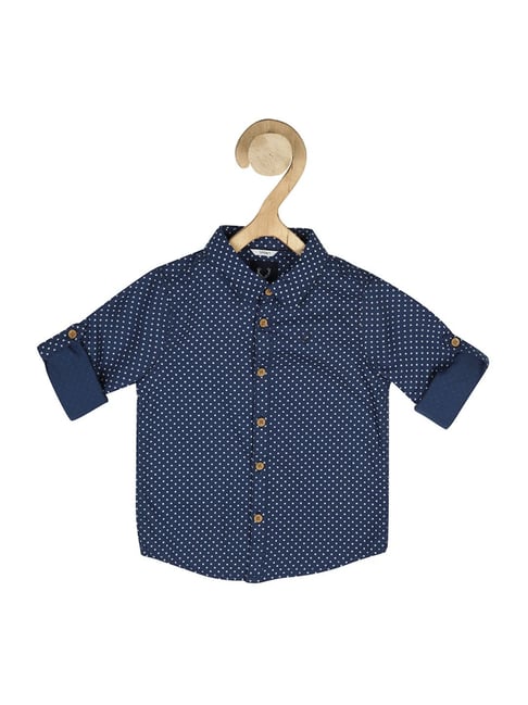 Allen Solly Junior Blue Cotton Printed Full Sleeves Shirt