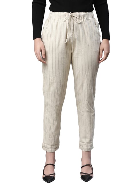 Buy Fablestreet Navy Regular Fit Pants for Women Online @ Tata CLiQ