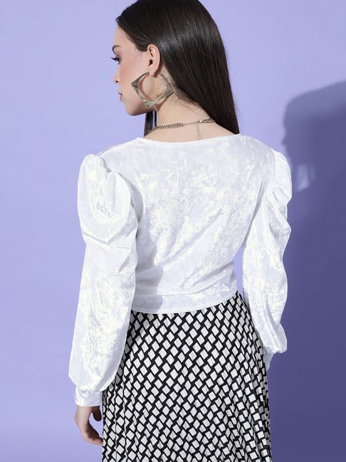 Buy Marie Claire White Crop Top for Women's Online @ Tata CLiQ