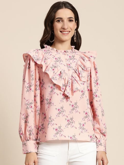 Marie Claire Peach Floral Print Top-picture-20