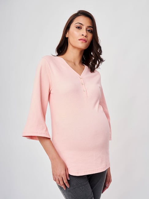 light pink maternity shirt