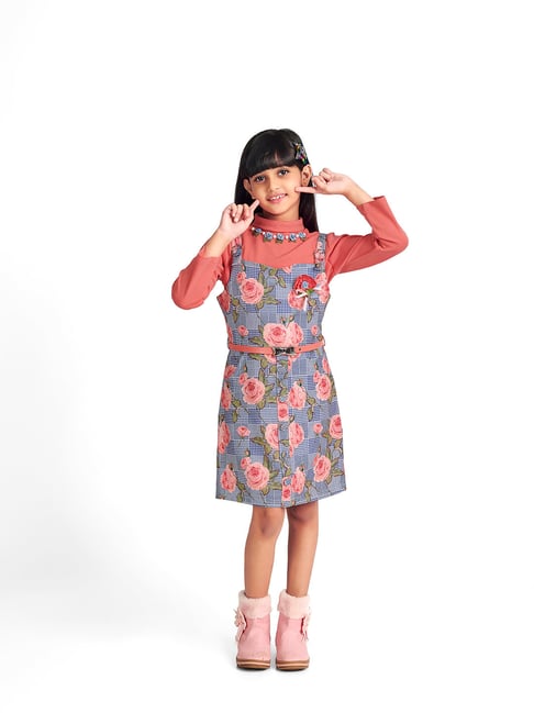 Tiny Girl Red & Blue Floral Print Dress