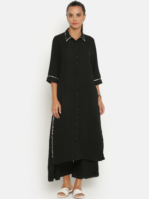 Buy Office You Black Straight Kurta for Women Online Tata CLiQ