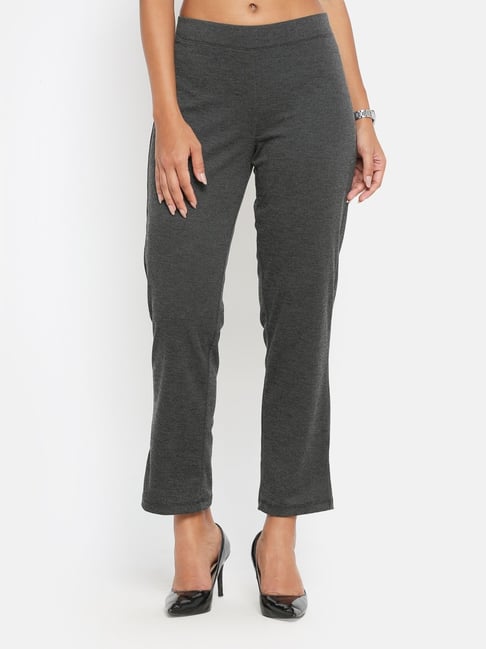 Buy Office & You Grey Mid Rise Trousers for Women Online @ Tata CLiQ