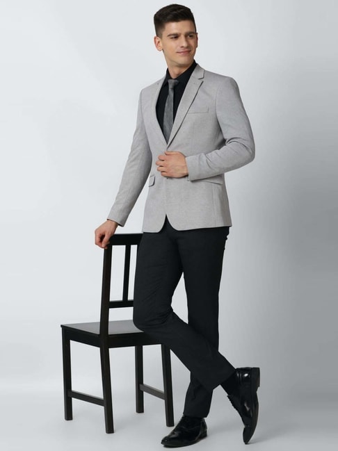 Buy Peter England Elite Grey Slim Fit Blazer for Mens Online @ Tata CLiQ