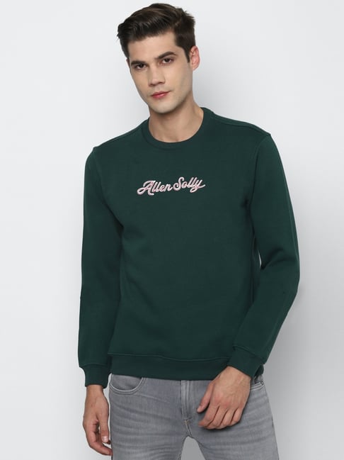 Allen Solly Green Cotton Regular Fit Printed SweatShirt-picture-24