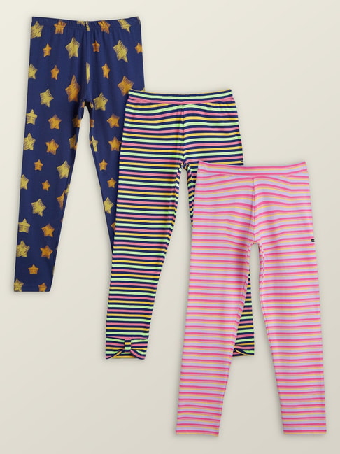 Buy XY Life Kids Multi Cotton Striped Leggings for Girls Clothing Online @  Tata CLiQ