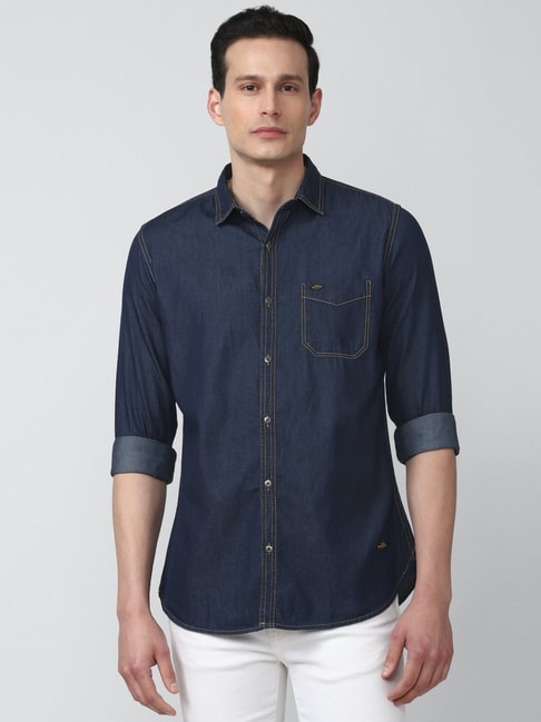 Muscular Figure Denim Shirt Smart Casual With Turn Down Collar And Slim Fit  From Wasamei, $39.11 | DHgate.Com