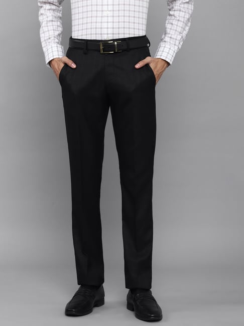 Peter England Shine Black Slim Fit Trousers