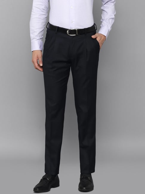 Louis Philippe Black Regular Fit Trousers-picture-15