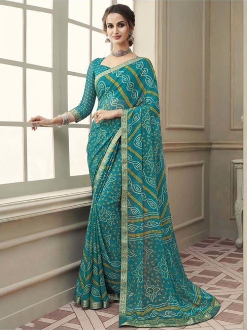 fcity.in - Women Banarasi Pure Silk Saree Rama Blue Color Fancy Designer And