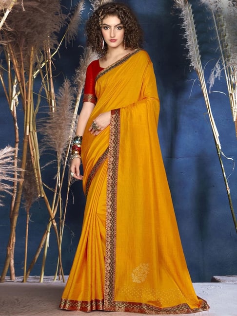 Yellow Plain Saree With Blouse | Saree blouse designs latest, Indian saree  blouses designs, Designer saree blouse patterns