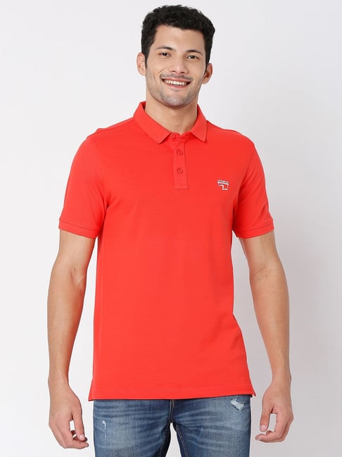 Buy Spykar Red Polo T-Shirt for Men's Online Tata CLiQ