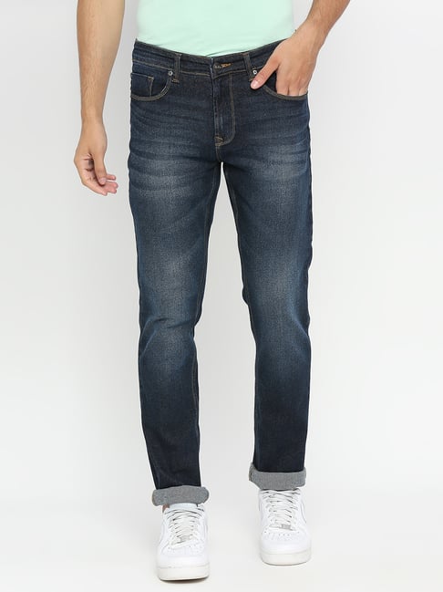 Spykar Dark Blue Lightly Washed Jeans-image-36