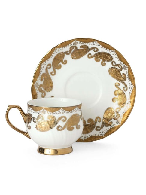 Buy Clay Craft Golden & White Ceramic Tea Set at Best Price Tata CLiQ