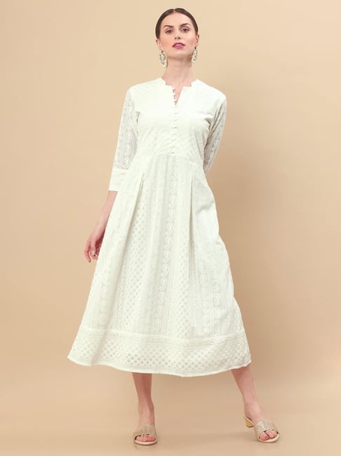 Buy Women White Cherry Print Strappy Side Slit Dress Online at Sassafras