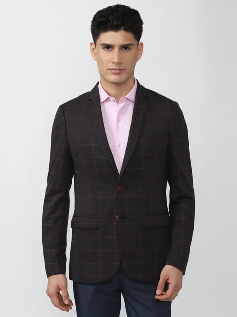 peter england check blazer