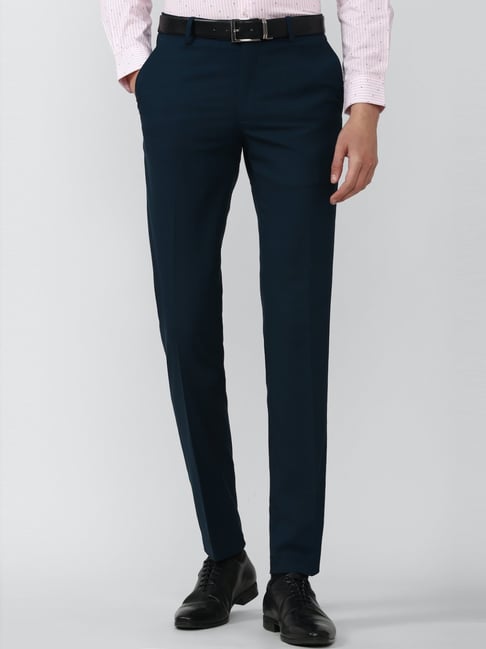 Peter England Elite Grey Slim Fit Trousers