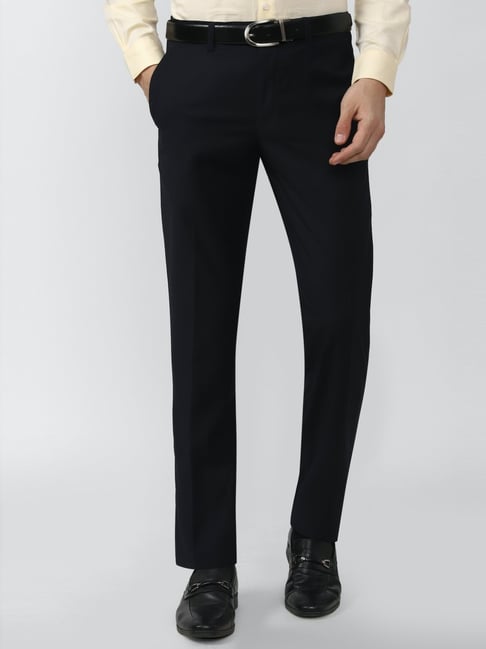 Peter England Elite Black Slim Fit Trousers