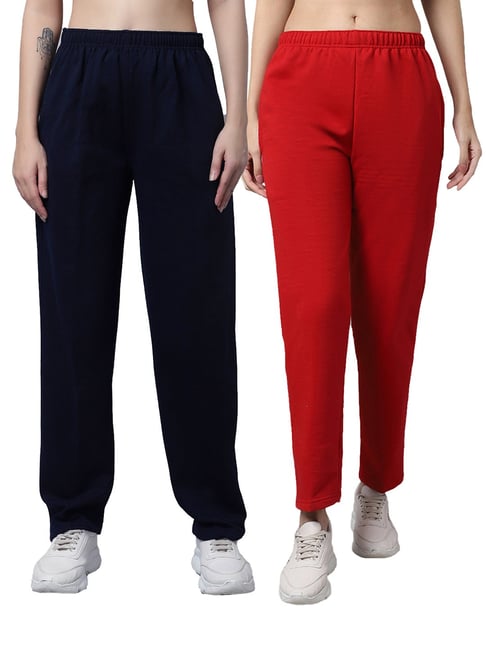 Vimal Jonney Navy & Red Regular Fit Mid Rise Track Pants - Pack of 2-picture-15